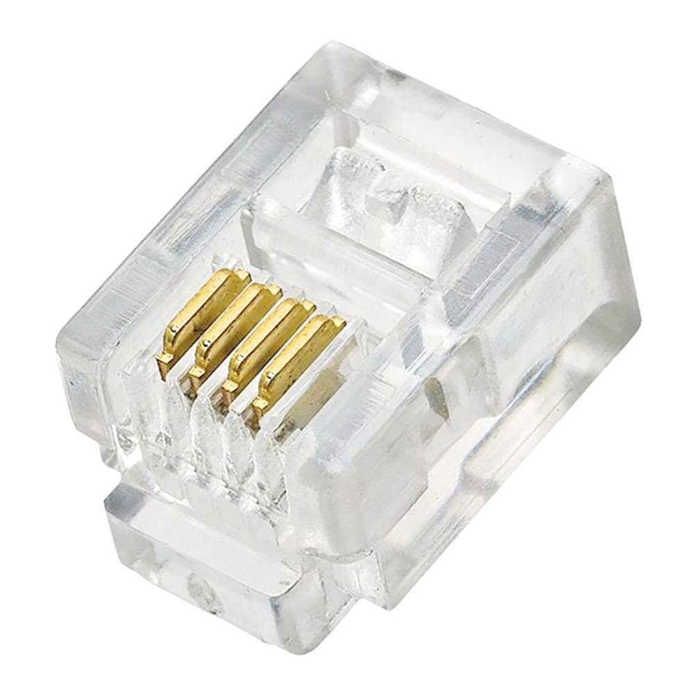 Plug Modular RJ-11 4X4 para Cabo de Telefone (RJ9/RJ10)