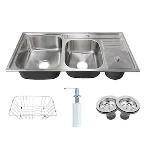 Pia Cuba Dupla de Cozinha Gourmet com Lixeira e Acessórios em Inox 304 - CAC0008-C - Tubrax