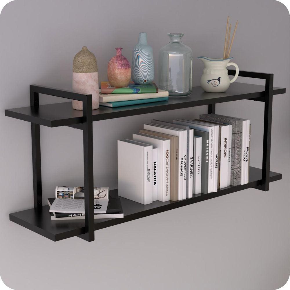 Prateleira Estilo Industrial Para Quarto Parede GND PP 80cm