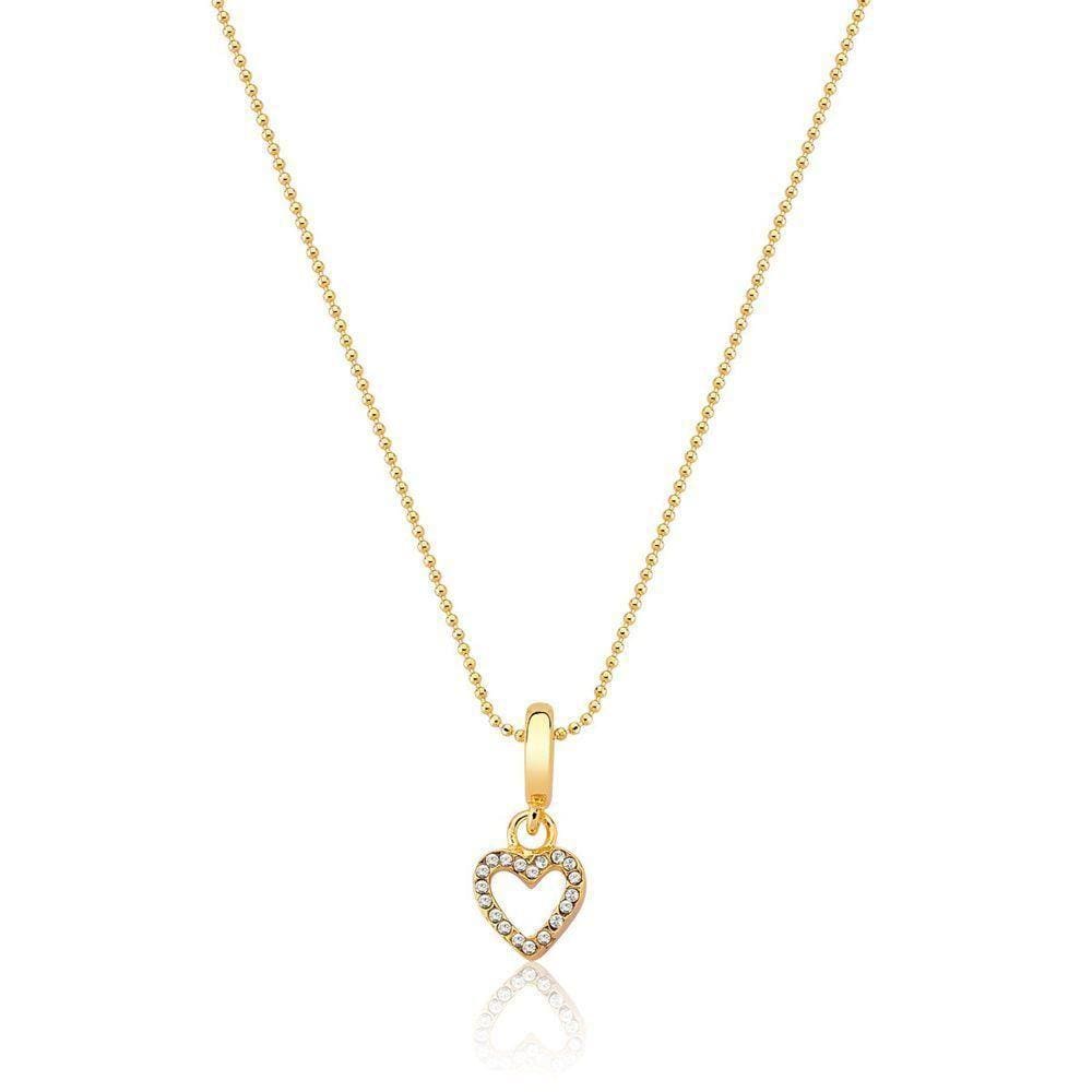 Colar Sparkling Heart Revestido Em Ouro