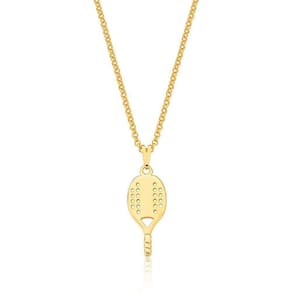 Colar Raquete Beach Tennis Revestido Em Ouro