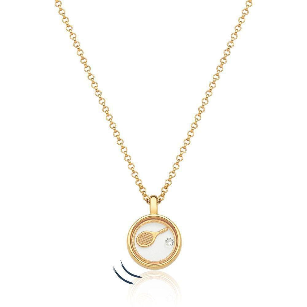 Colar Reliquaire Tennis Revestido Em Ouro