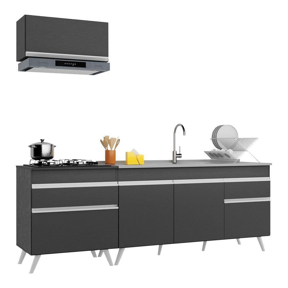 Armário De Cozinha Compacta 220cm Multimóveis V2074 Branco