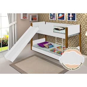 Beliche Infantil Com Escorregador Branca E Amêndoa Branco