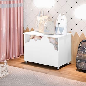 Baú De Brinquedos Alegria - Branca - Cor: Branco