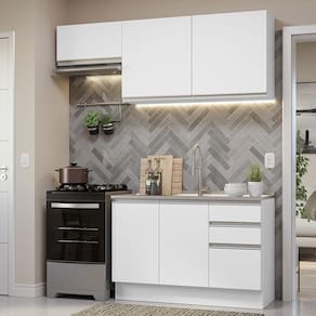 Armário De Cozinha 180Cm Branco Glamy 09 Branco