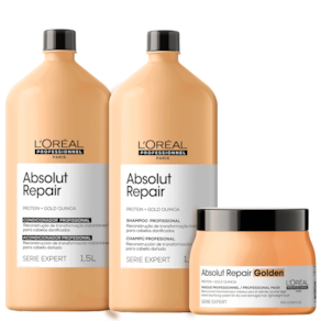 Kit L`Oréal Professionnel Serie Expert Absolut Repair Gold Quinoa + Protein Golden Salon Trio (3 Produtos)