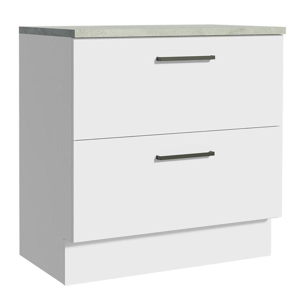 Balcão 80 Cm 2 Gavetas Branco Agata Madesa Branco