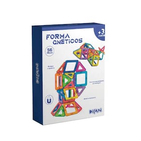 Brinquedo Educativo De Montar Magnético Formagnéticos 56pçs