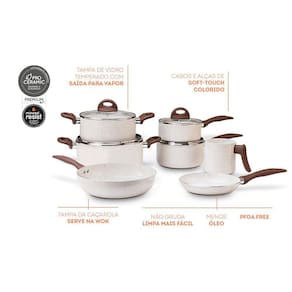Jogo De Panelas 7 Peças Brinox Ceramic Life Vanilla Brinox