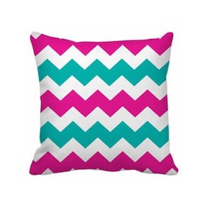 Almofada Chevron Rosa E Verde