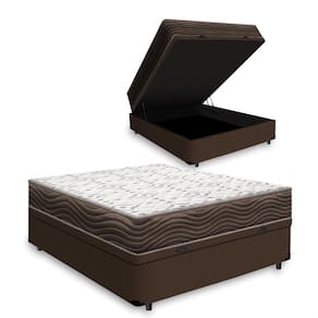 Cama Box Baú + Colchão de Casal Ortobom D45 Iso 150 138x188x60cm