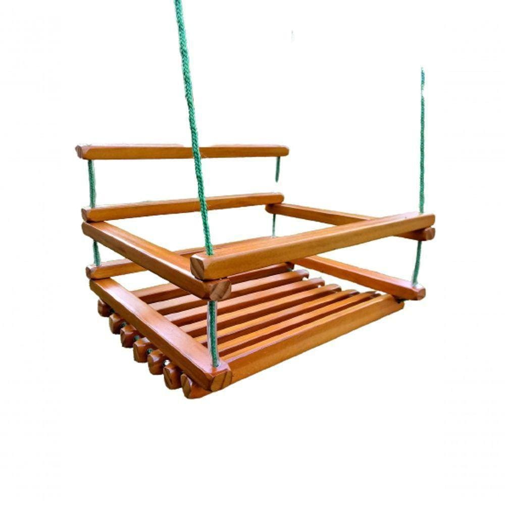 Balanço Gangorra Infantil Madeira Verniz 35x35 Suporta 80 Kg