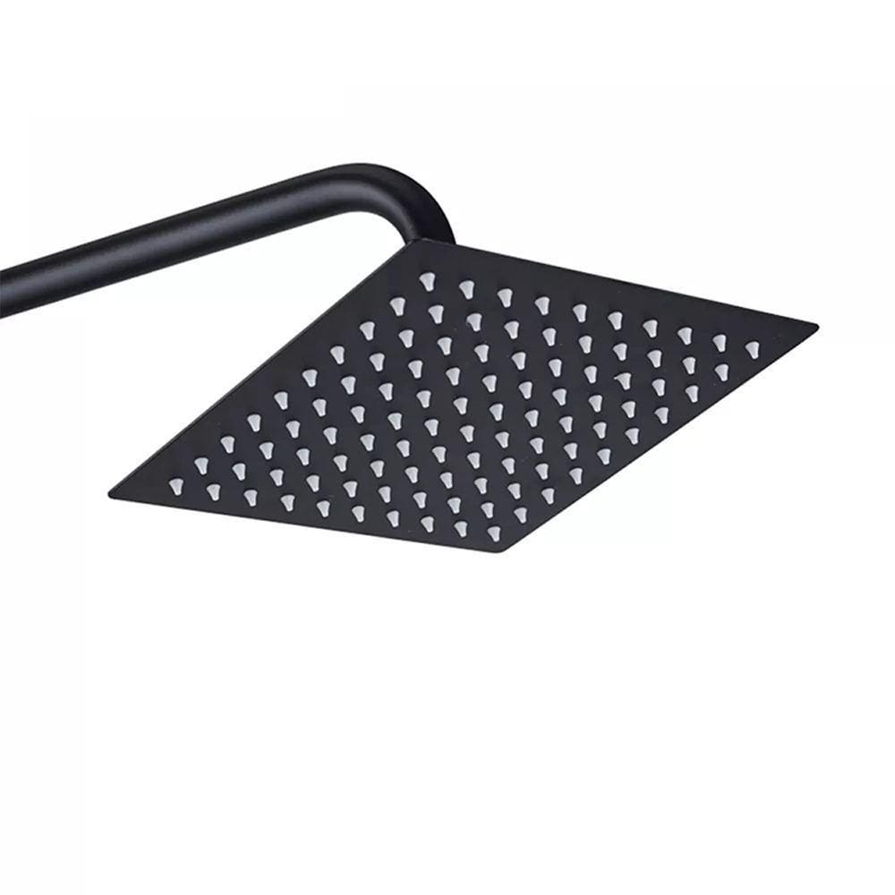 Chuveiro Ducha Quadrado Inox 20X20 Parede Preto Fosco
