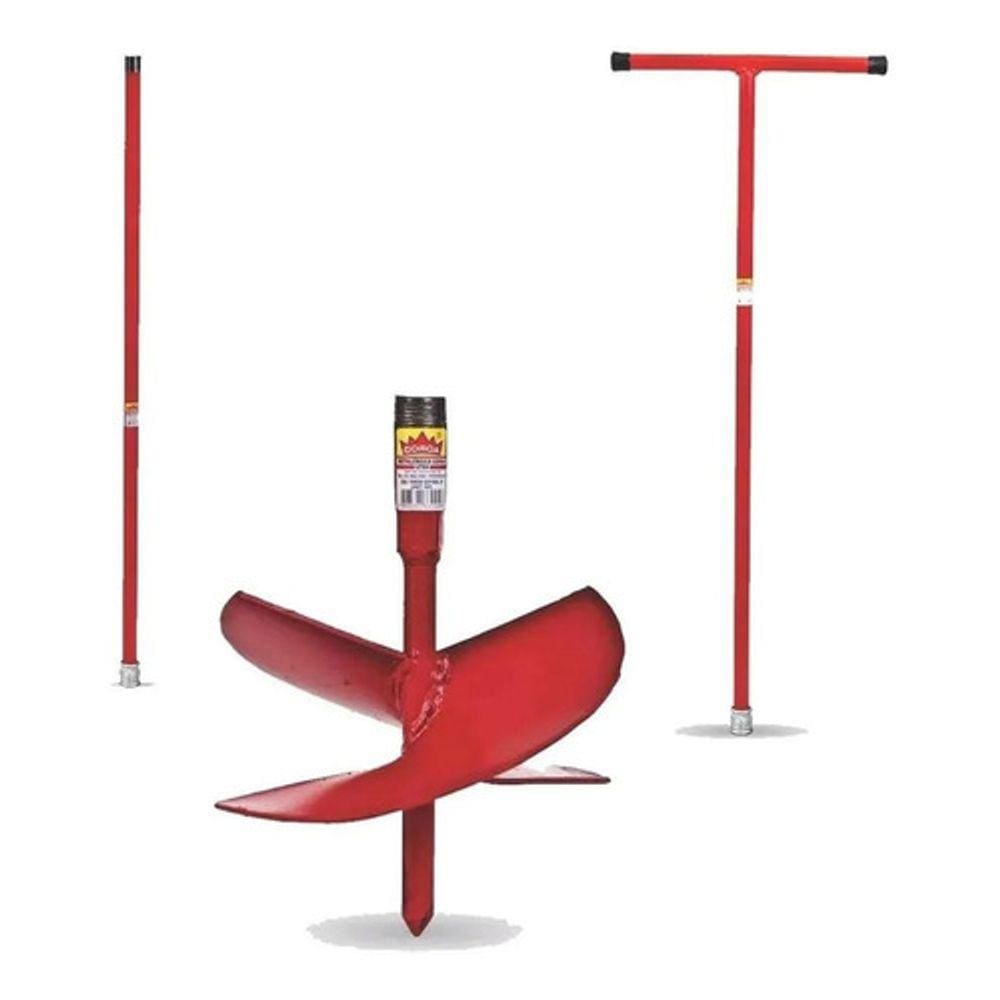 Kit Cavadeira Espiral Trado Broca Perfurar Solo 12 Pol. + Cabo + Extensor 1 Metro - Coroa