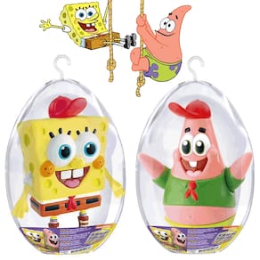 Bonecos de Vinil Bob Esponja e Patrick no Ovo De Pascoa