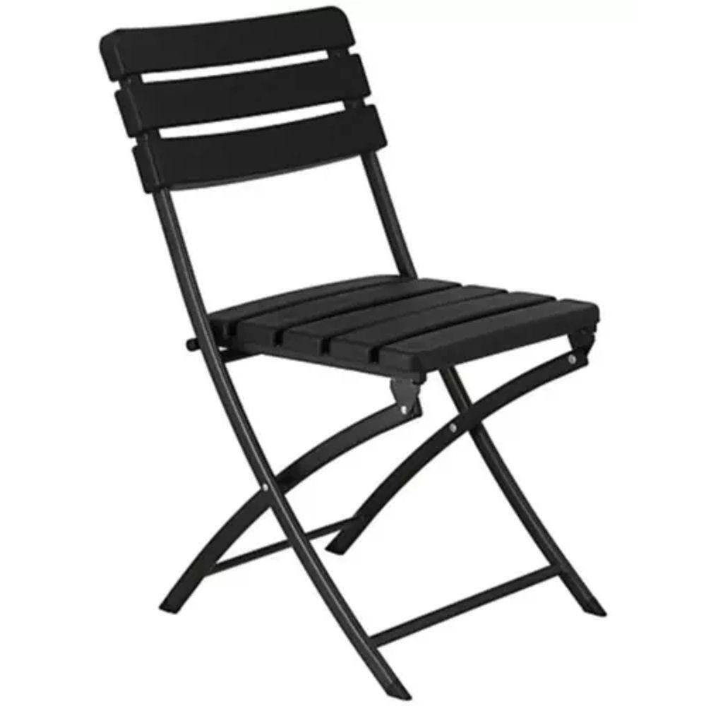 Cadeira Plástico Imita Madeira Dobrável 81x55x44cm Até 120kg