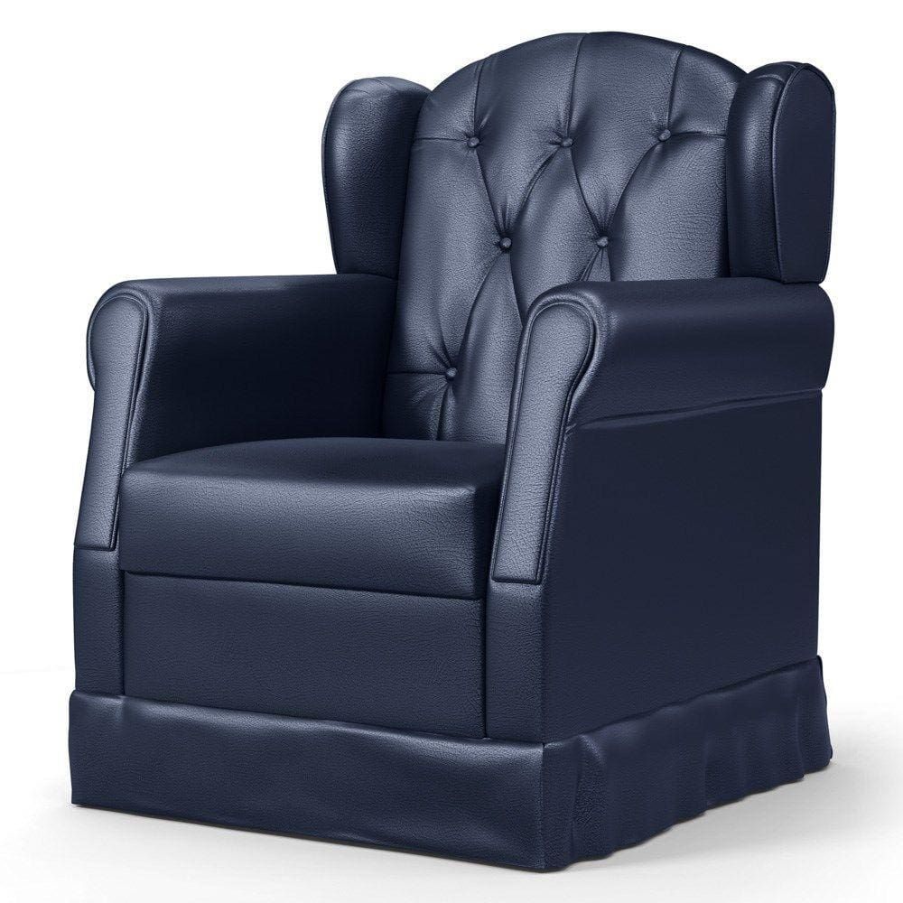 Poltrona de Amamentação e Descanso com Balanço Lucy P04 Sintético Azul Marinho - Mpozenato