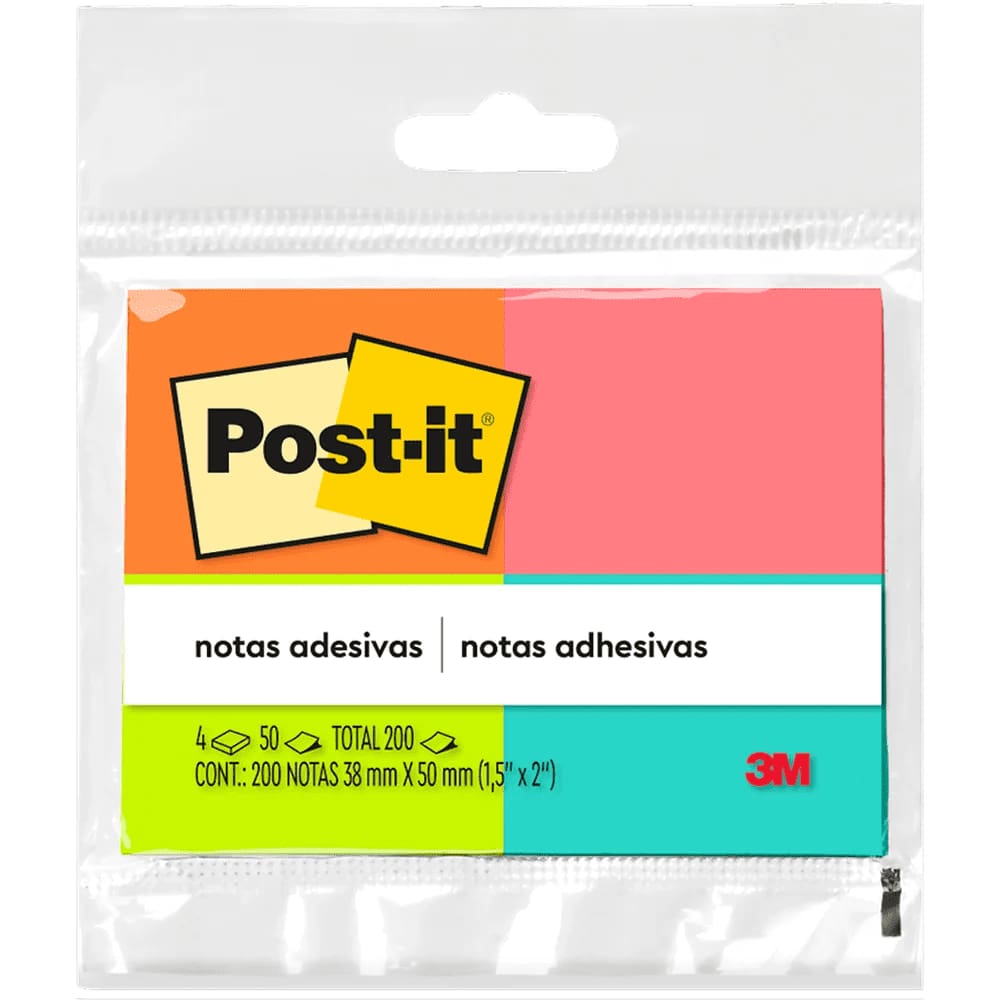 Bloco Adesivo 38x50 200fls Tropical 3M - Post-it