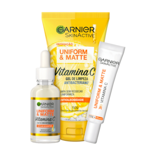 Kit Garnier SkinAtive Uniform & Matte Trio (3 Produtos)