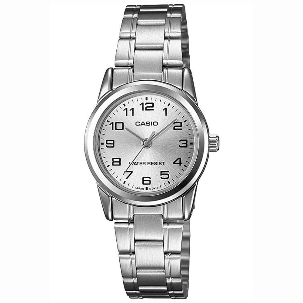 Relógio CASIO feminino prata analógico LTP-V001D-7BUDF