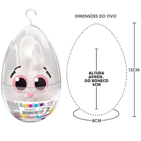 Boneco Turma dos Bolofofos Bunny no Ovo de Páscoa 12cm Lider