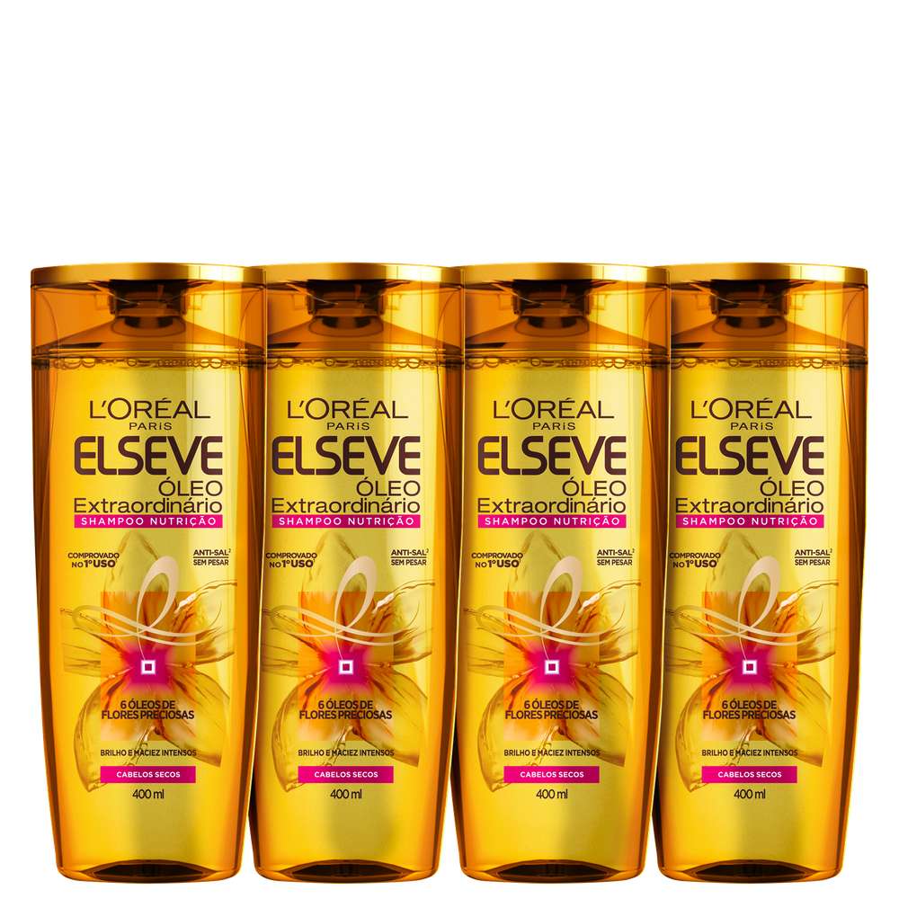 Kit Elseve L`Oréal Paris Shampoo (4 Unidades)