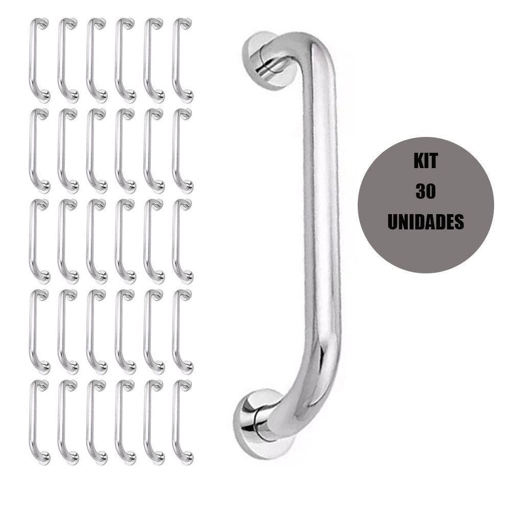 Alça De Apoio 60Cm Barra Inox Kit 30 Unidades Acessibilidade