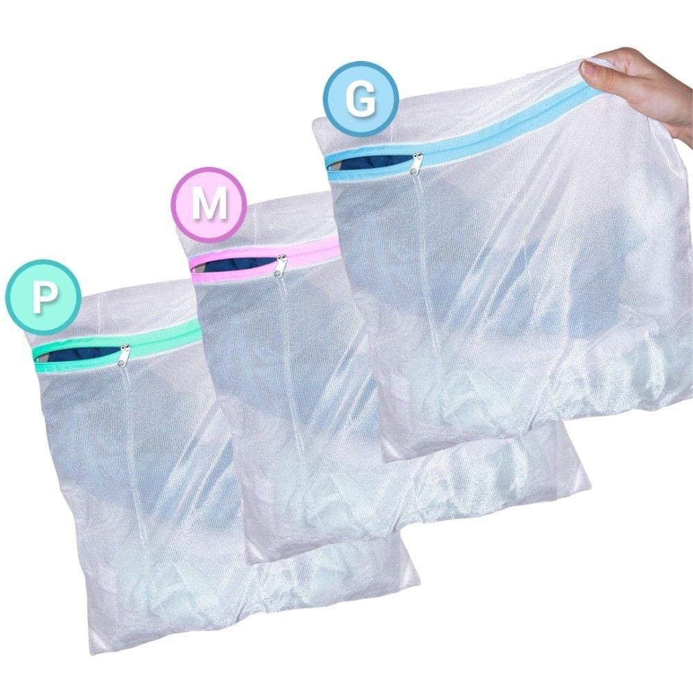 Saco para Lavar Roupas com Segurança - 3 unidades (P/M/G)