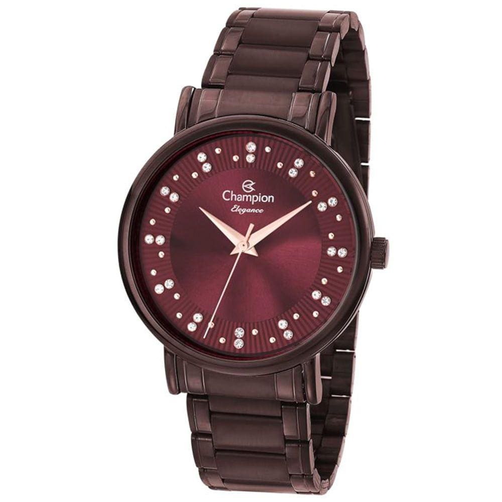 Relógio CHAMPION feminino marrom vermelho CN25921I