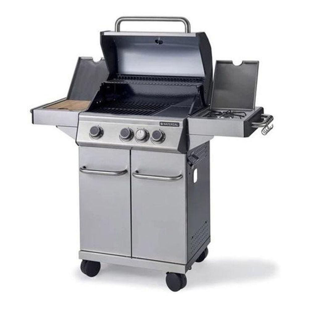 Churrasqueira Gás Completa Em Aço Inox 3 Queimadores Premium