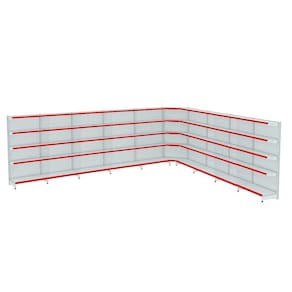 Gondola Parede 170 Amapa Flex Kit 9 Metros 1 Canto Branco PE