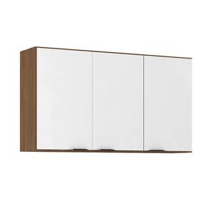 Armário de Cozinha Aéreo 03 Portas 120 cm Firenze Amendola Branco Demóbile