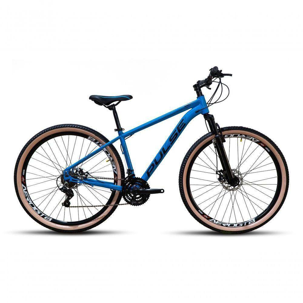 Bicicleta Aro 29 Pulse Câmbios Importados 21v Freio Disco Azul