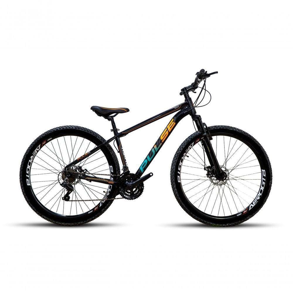 Bicicleta 29 Pulse Cambios Importados 21v Freio Disco Laranja Verde Acqua