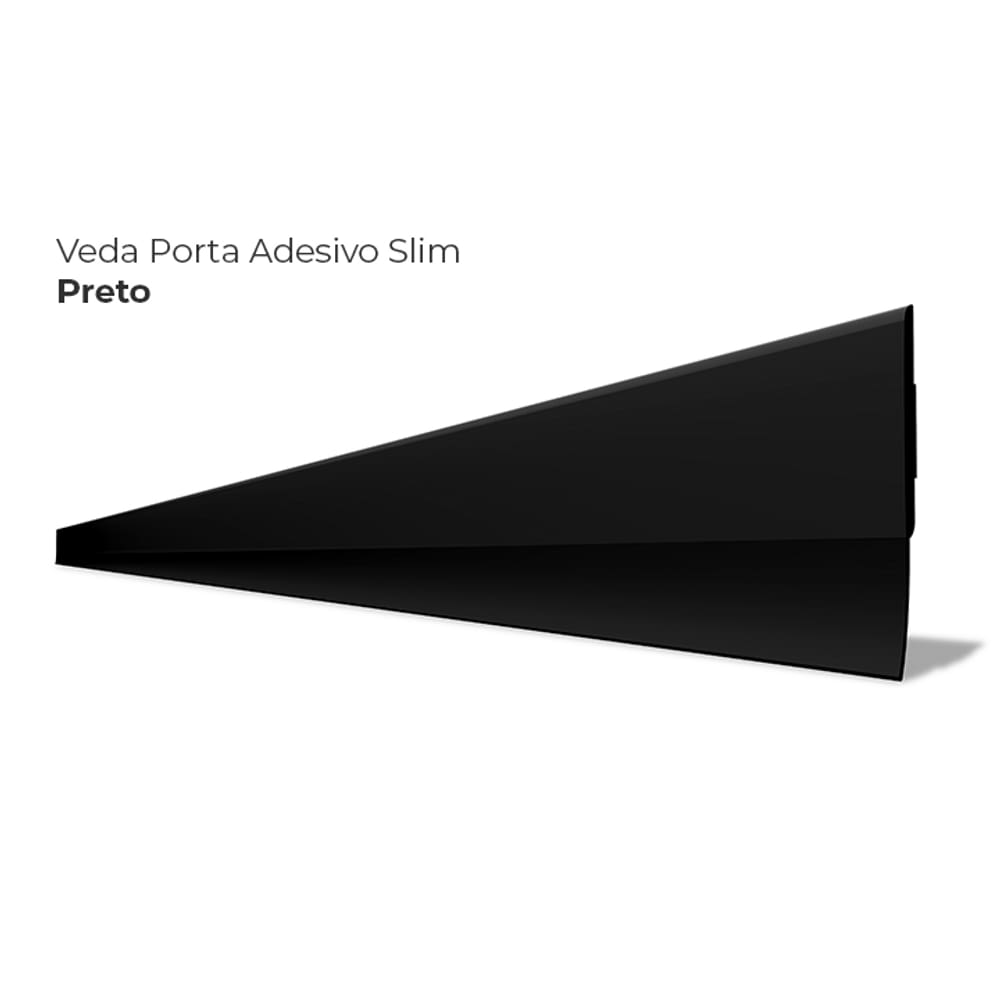 Veda Porta Slim 150cm Preto Protetor De Frestas Rodo Silicone Adesivo 3M Comfort Door