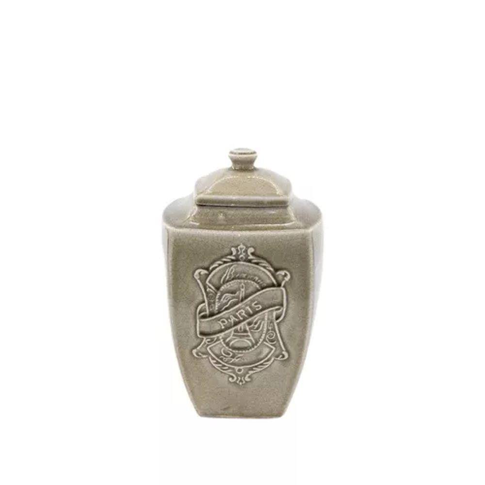 Pote Decorativo Cerâmica Marrom Retrô Paris 31 X 34 X 22
