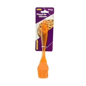 Pincel de silicone com 21,5 cm na cor Laranja