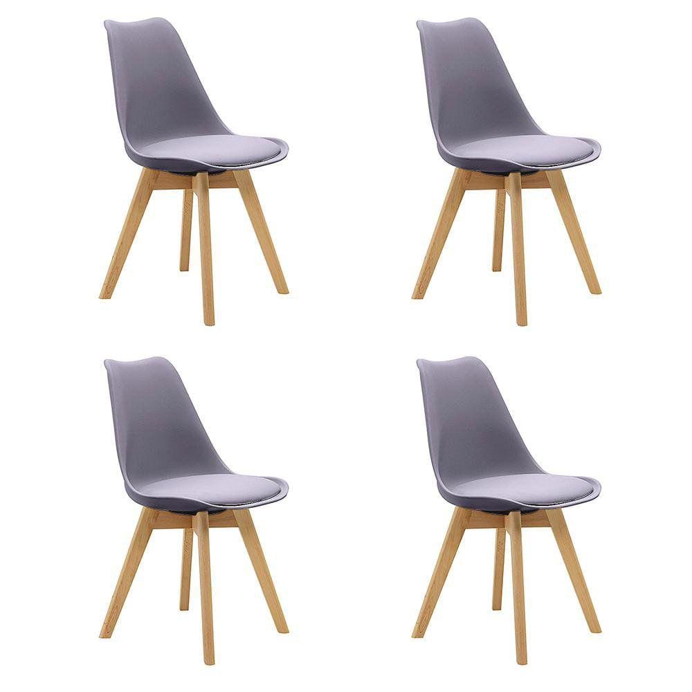 Imagem Kit 4 Cadeiras Saarinen Wood Com Estofamento