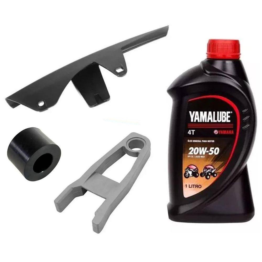Kit Protetor Guia + Capa Corrente + Oleo Xtz 125 2003 Á 2008