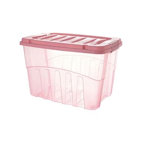 Caixa Organizadora Plasútil Gran Box Alta em Plástico Rosa 28L