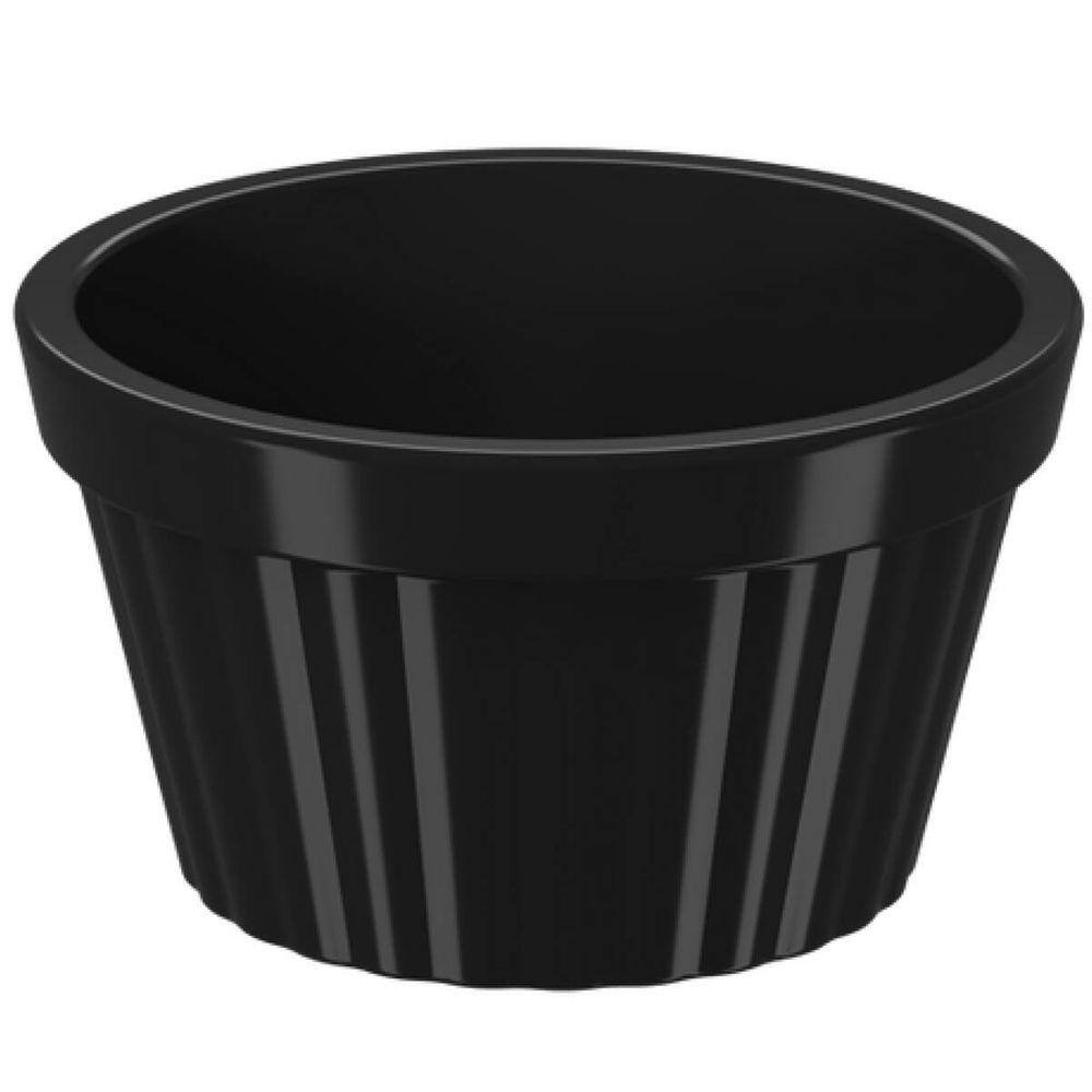 Conjunto 40 Ramequim para Restaurante Preto Canelado 90ml Potes Pequenos Uno Coza Plástico 7,3cm