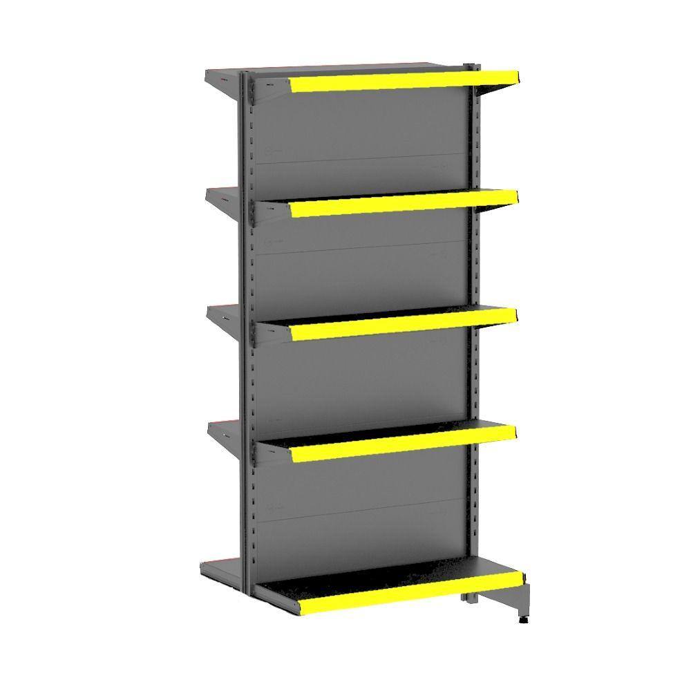 Gondola Centro 170 Amapa Flex Continuação Preto 10 Bandejas