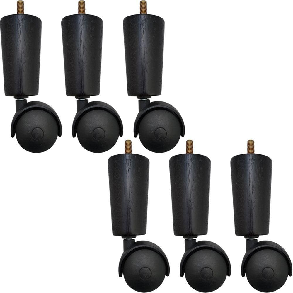 Conjunto 6 Pe De Cama Box Solteiro Baú Rodizio Para Moveis