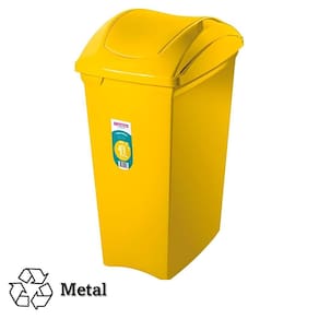 Lixeira 40 Litros Seletiva Amarela Para Metal Cesto De Lixo Tampa Basculante - SR64/23 Sanremo