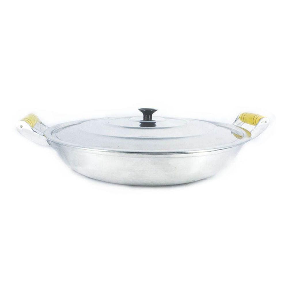 Frigideira Alumínio Fundido Polida Alça Madeira Trad 36cm
