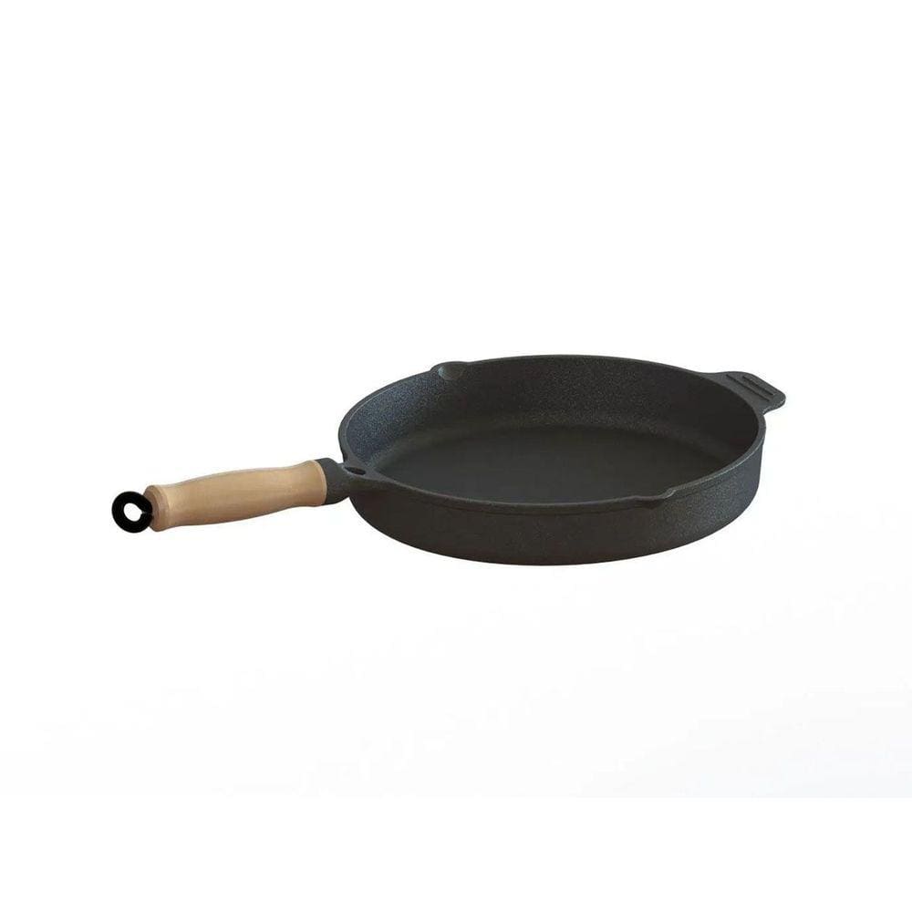 Frigideira Ferro Fundido Sem Tampa Cabo Madeira 1,3 Lts 22cm