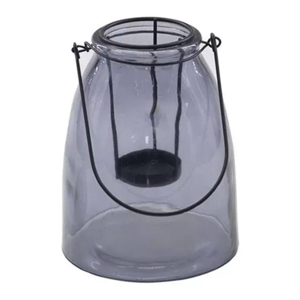 Porta Velas De Vidro Smoke 18 X 14