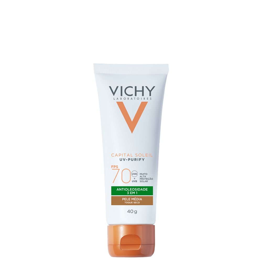 Vichy Purify Cor Média FPS 70 - Protetor Solar Facial 40g