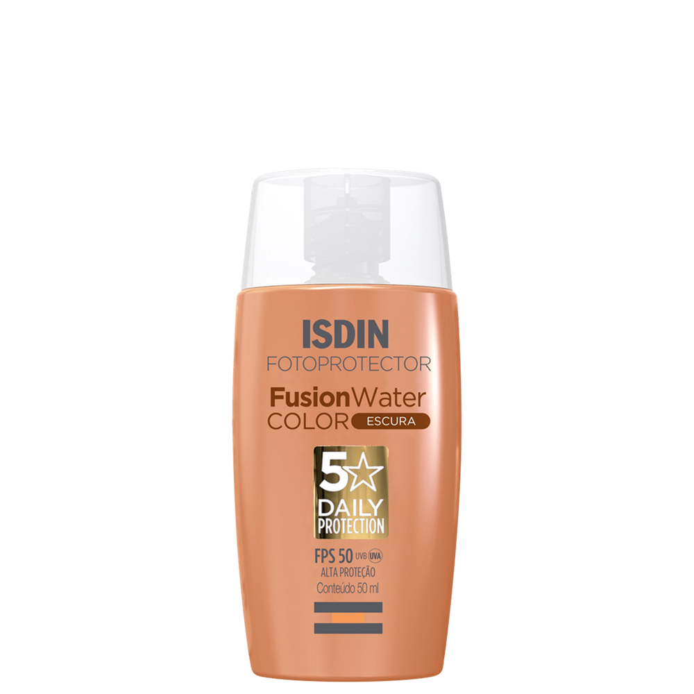 ISDIN Fusion Water 5 Stars Color Escuro FPS 50 - Protetor Solar Facial 50ml